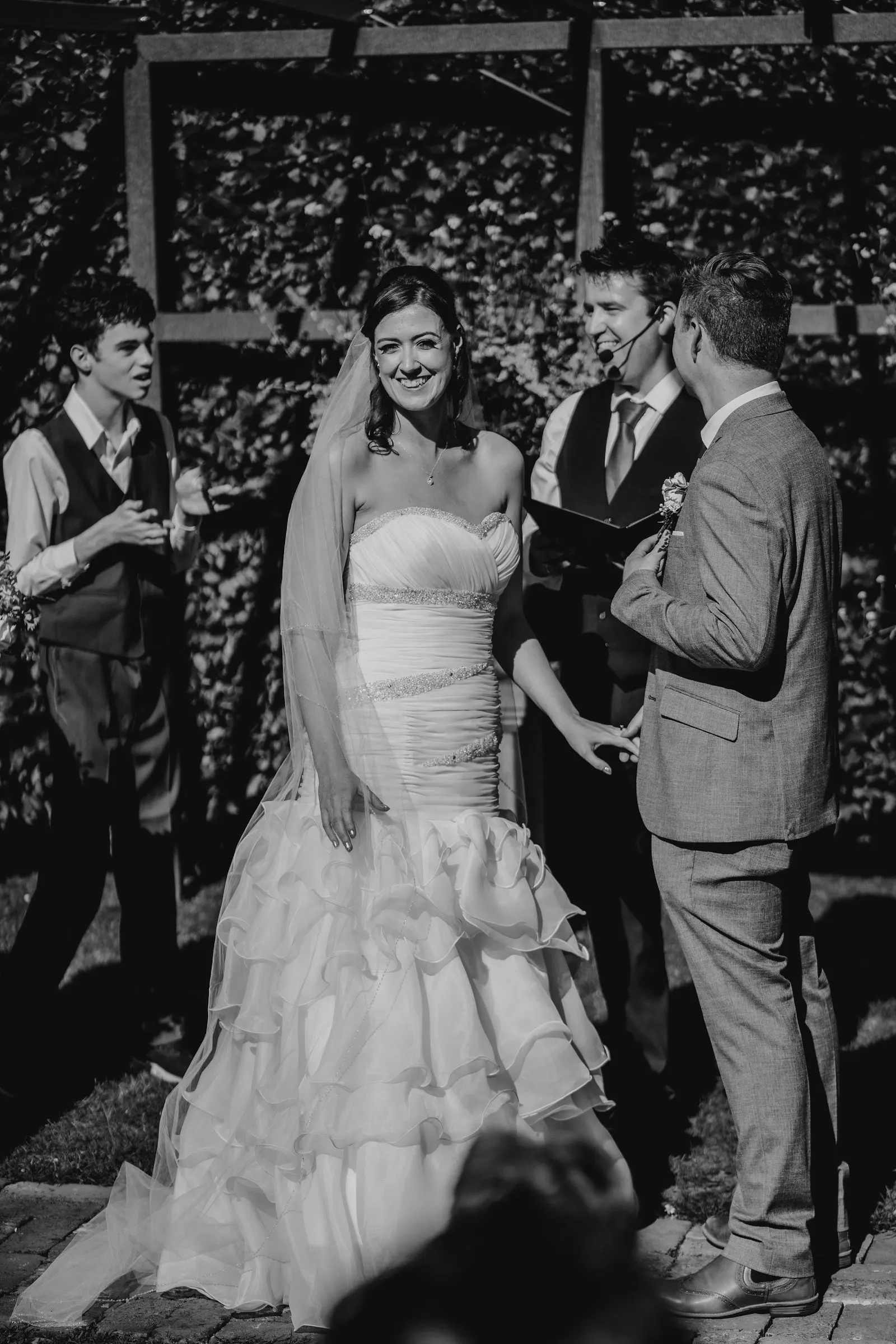 Wedding couple in a moment together