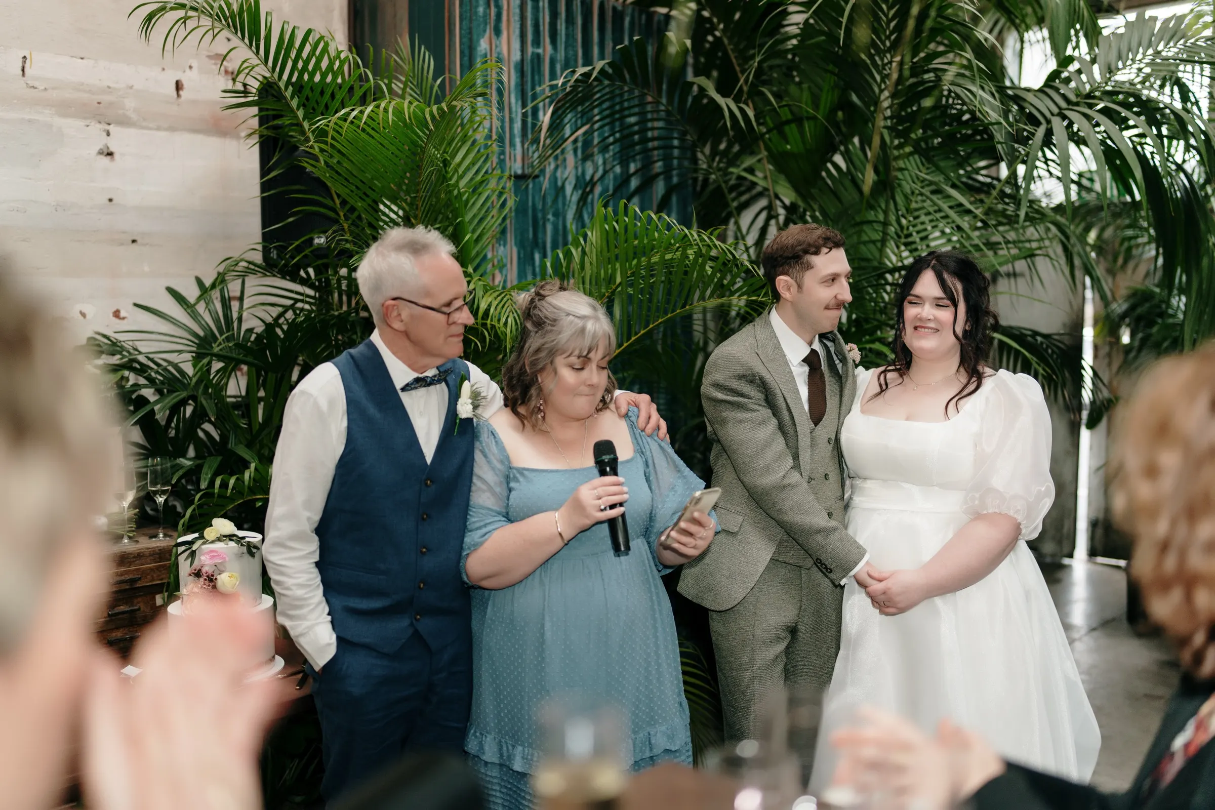 Quiet moment before Stacie and Callum's wedding